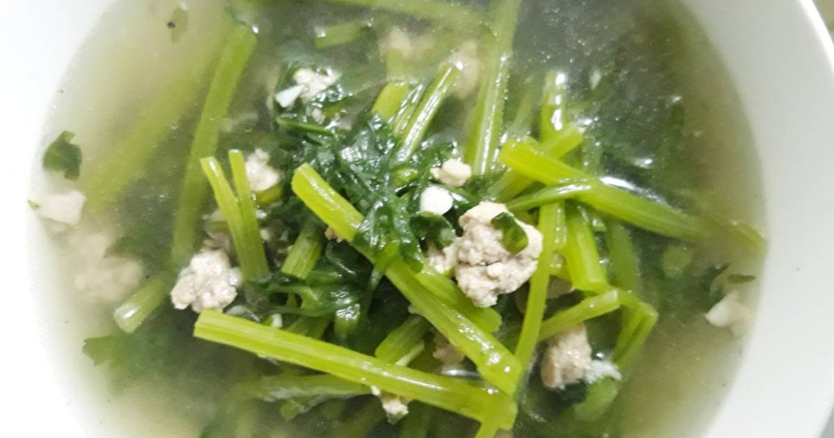 Canh tần ô nấu thịt bằm