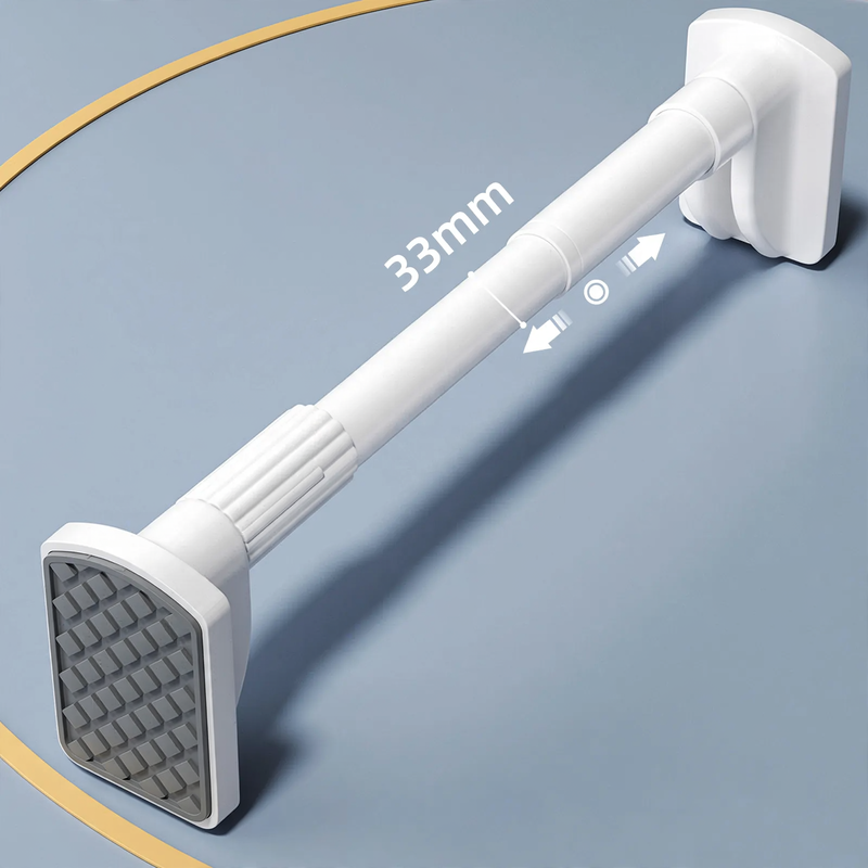 Telescopic laundry rod made of steel, no drilling