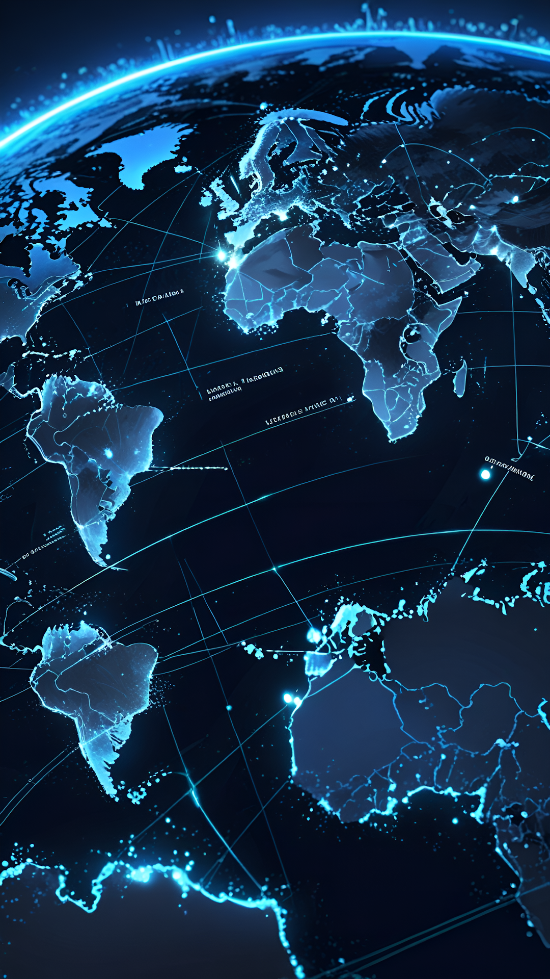Global Connectivity Network Digital Earth Map - Free 4K mobile Wallpaper