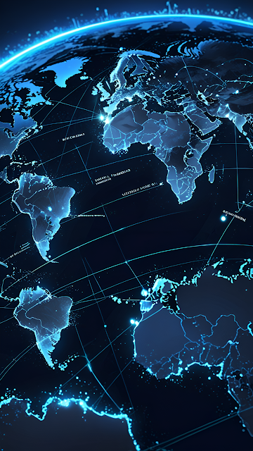 Global Connectivity Network Digital Earth Map - Free mobile Wallpaper