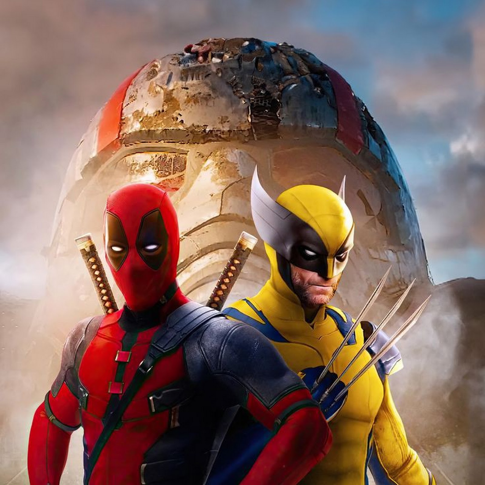 Download Deadpool and Wolverine Heroic Pose iPhone