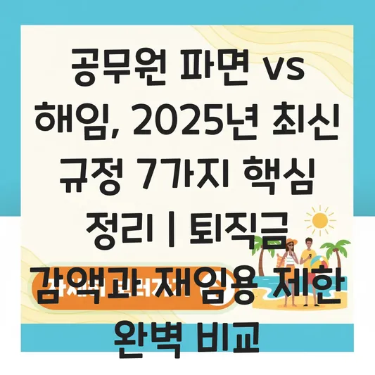 파면과 해임의 법적 차이점 및 퇴직금 지급과 공무원 재임용 제한 규정 정리 대표 이미지