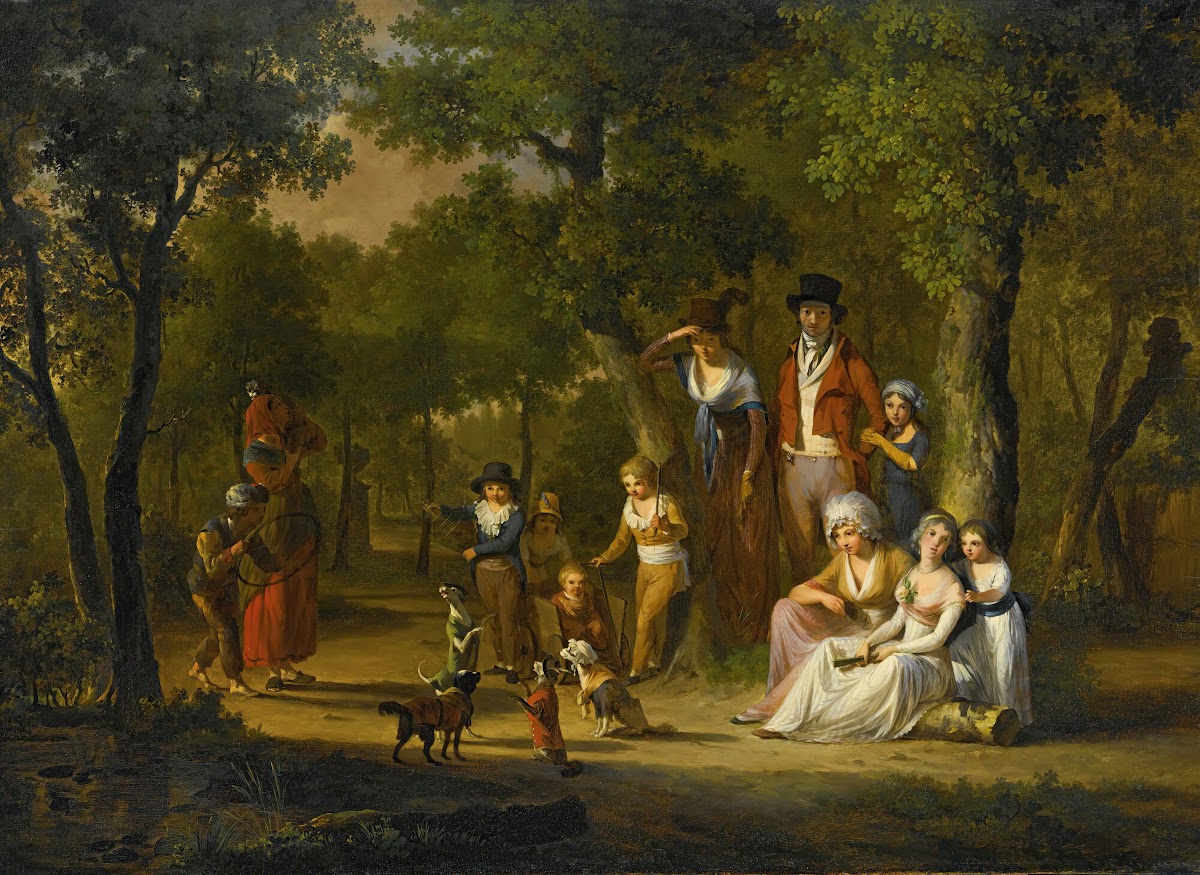 Portrait OfA FamilyIn A Woodland Landscape With Gypsies And Dancing Dogs