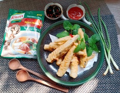 Món Tempura đậu bắp chay đơn giản và ngon miệng đã hoàn tất. Vị ngon đậm đà nhờ hạt nêm nấm hương Knorr, lớp vỏ giòn chuẩn Nhật Bản không ai có thể chối từ. Chúc mọi người có thêm một món chay ngon miệng và đẹp mắt !!