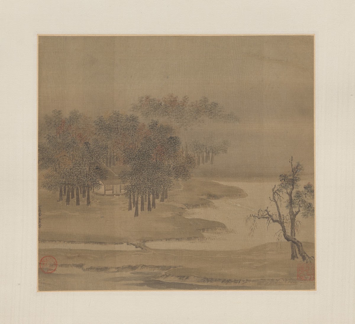 Cottages In A Misty Grove In Autumn 1117