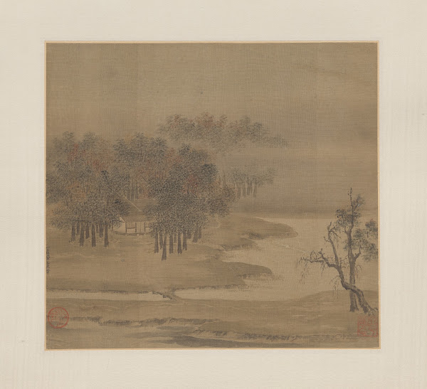 Cottages In A Misty Grove In Autumn 1117