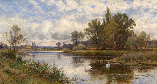 River Scene with Swans 1904