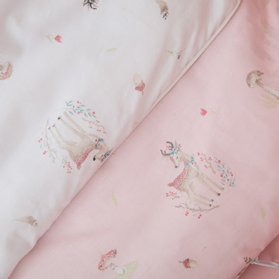 Bedding set for a baby crib 7 el Twins Bembi pink