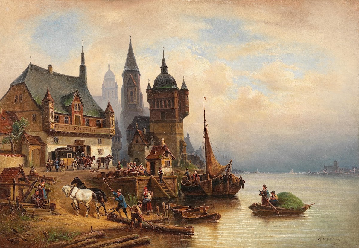 Postkutsche im Pommerschen Hafen 1868