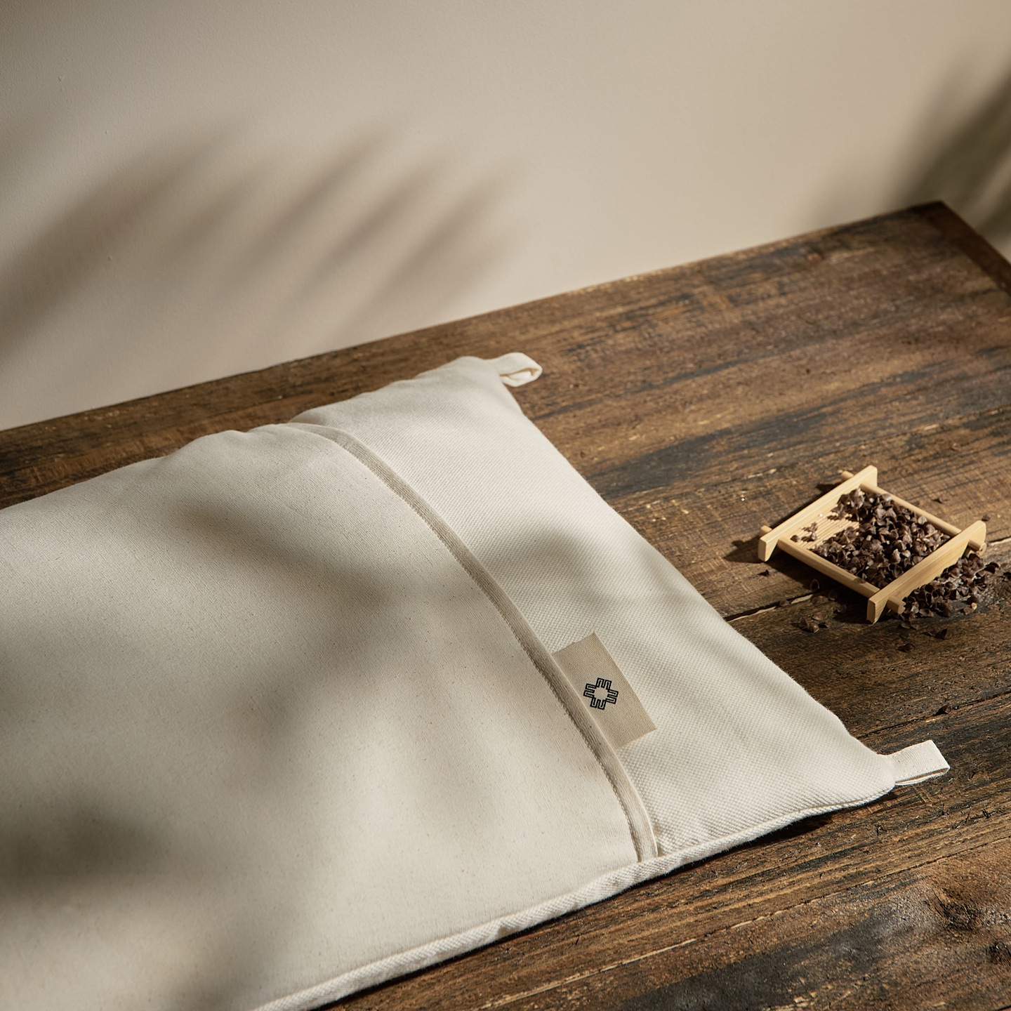 Cotton-Linen Buckwheat Pillow, Rectangular