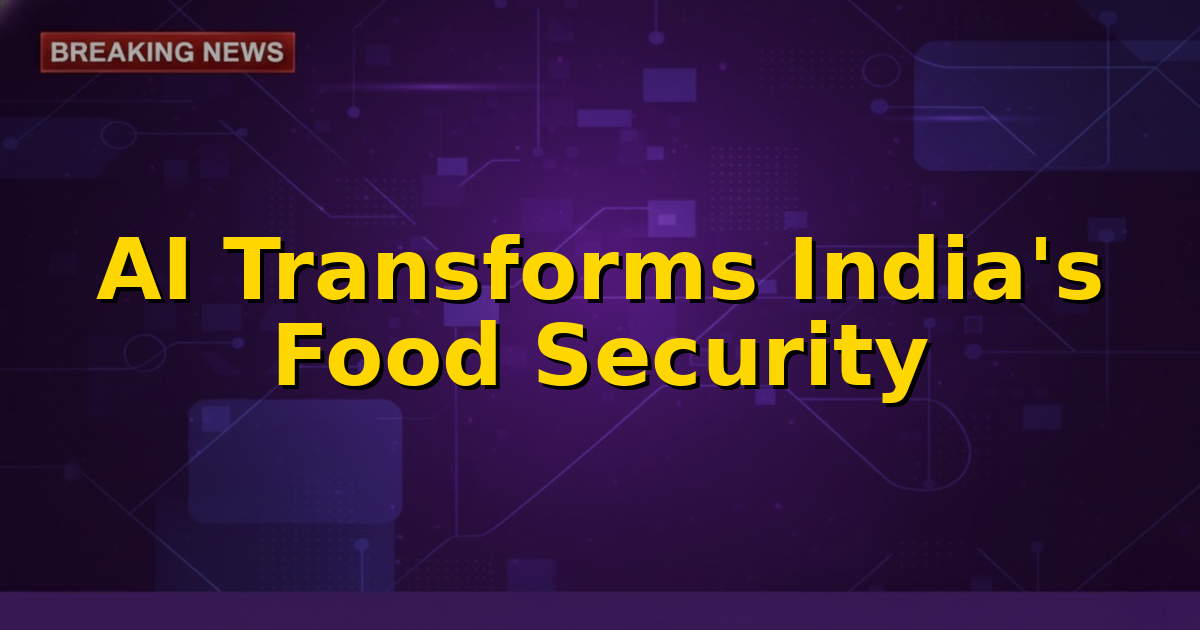 An illustration of AI technology integrating with food supply chains and ration cards, symbolizing the SARTHAK-PDS scheme.