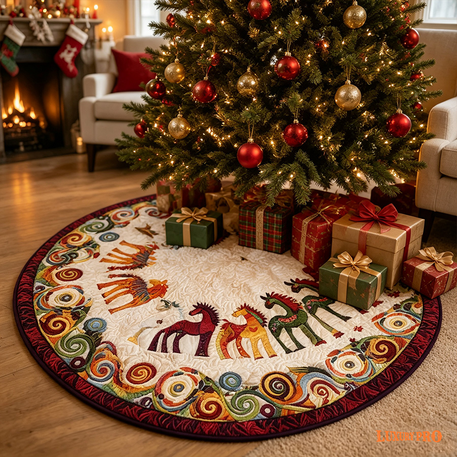 Christmas Tree Mat [Fuzz-Faced Fabric] Colorful Edge