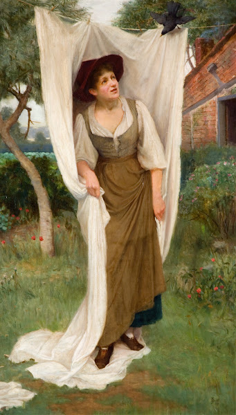 Laundress Startled By A Blackbird 1891