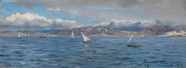 Tarifa Sailing ships at Gibraltar 1892