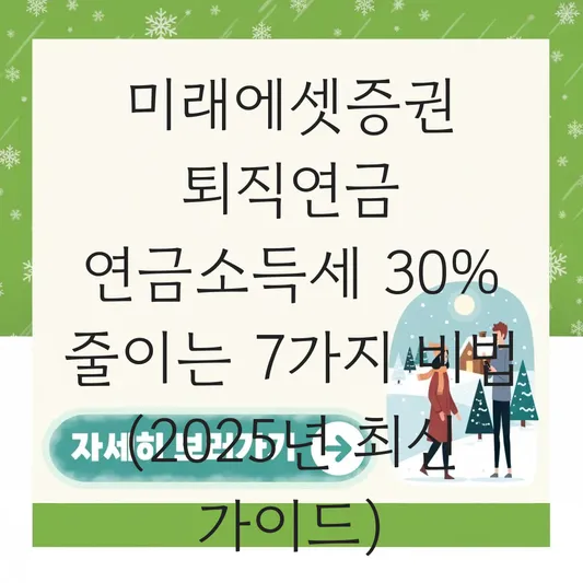 미래에셋증권 퇴직연금 연금소득세 줄이는 법 대표 이미지