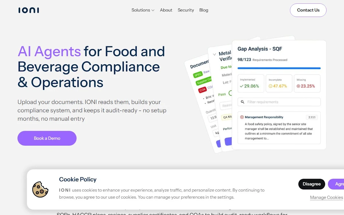 Captura de Ioni AI