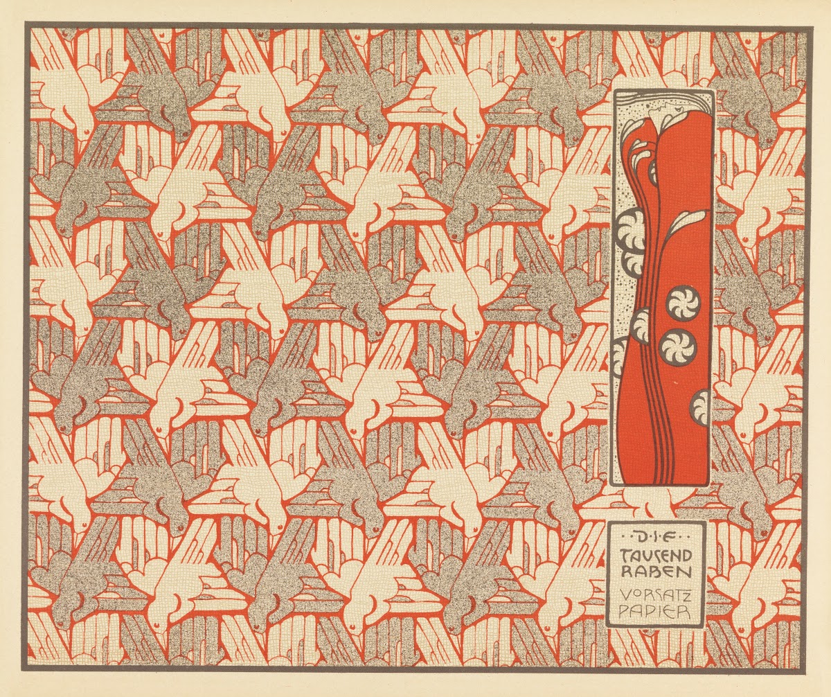 Die Tausend Raben Vorsatz Papier A Thousand Ravens Book End Paper 1901