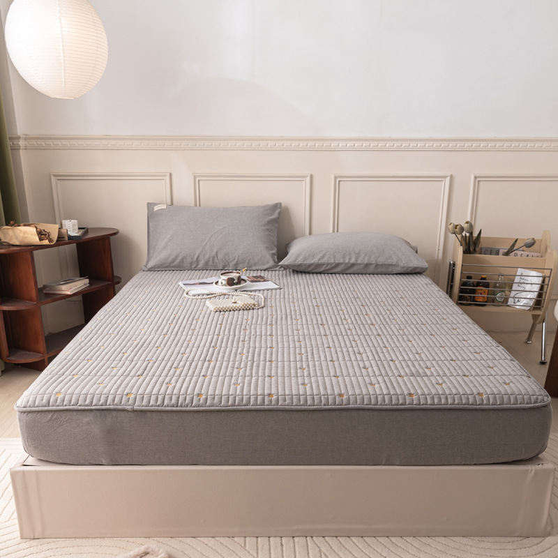 Cotton Fitted Sheet with Protective Layer, 180×200 cm