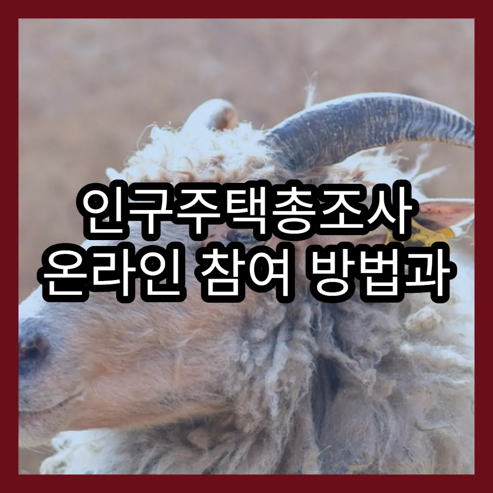 인구주택총조사 온라인 참여 방법과 조사 기간