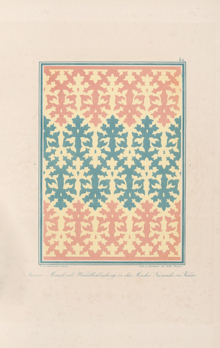 Marmormosaik als Wandbekleidung in der Moschee Gismahs zu Kairo 1842