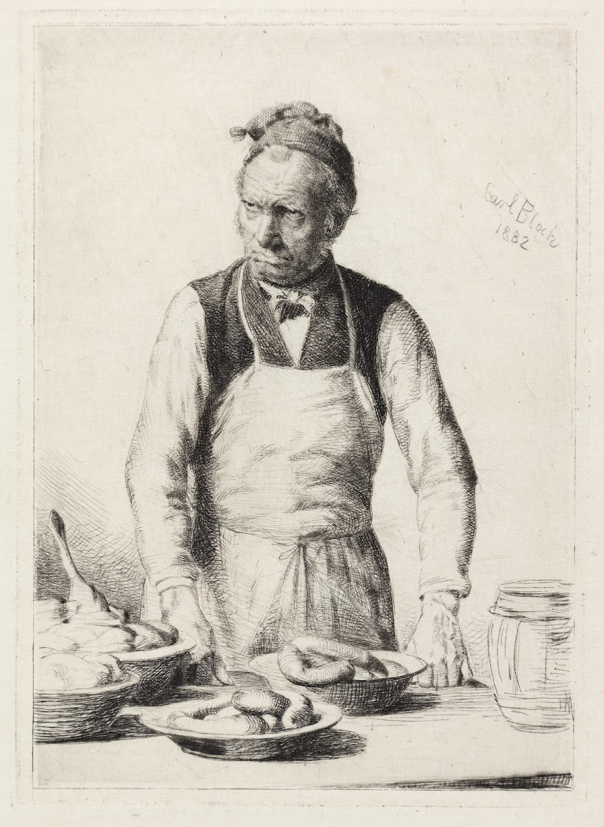 Spækhøkeren bag sin disk 1882