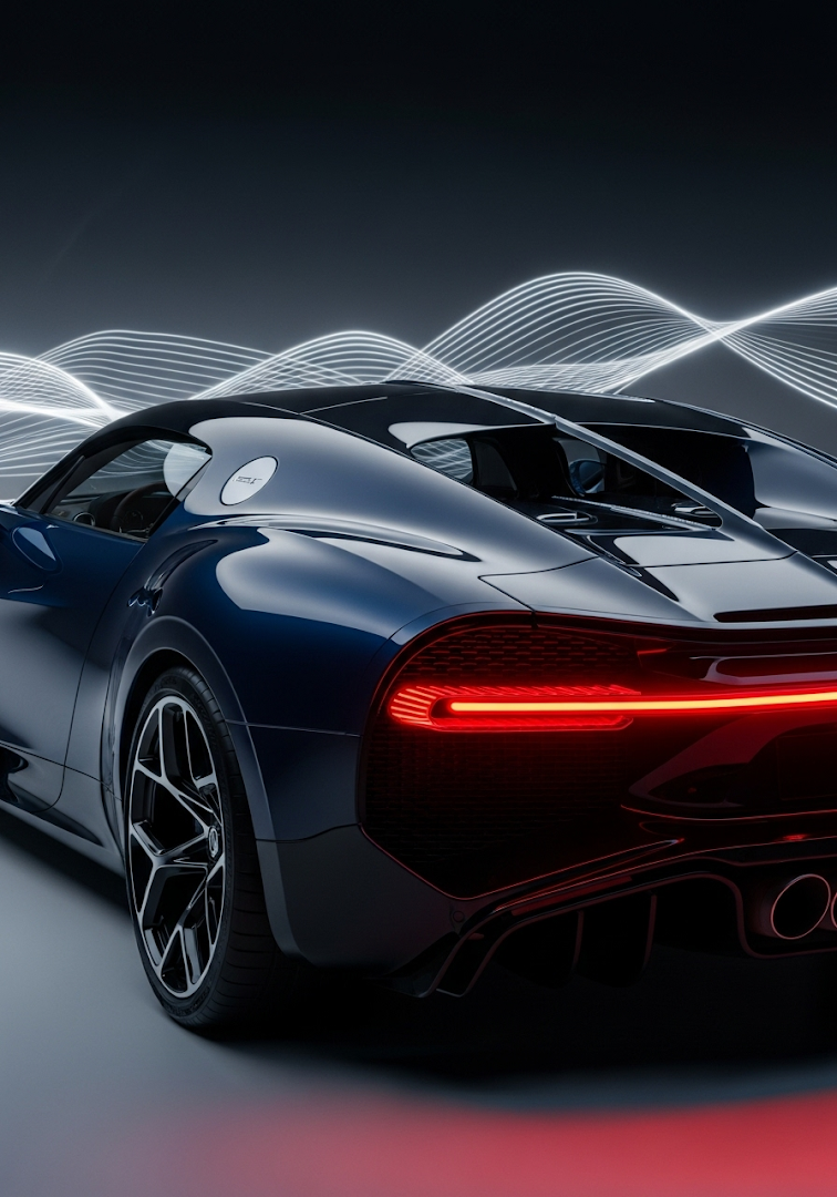 Elegant Bugatti La Voiture Noire: Dark Studio Light