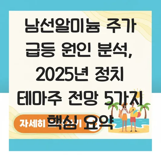 남선알미늄 주가 급등 원인 분석 및 정치 테마주 향후 전망 대표 이미지