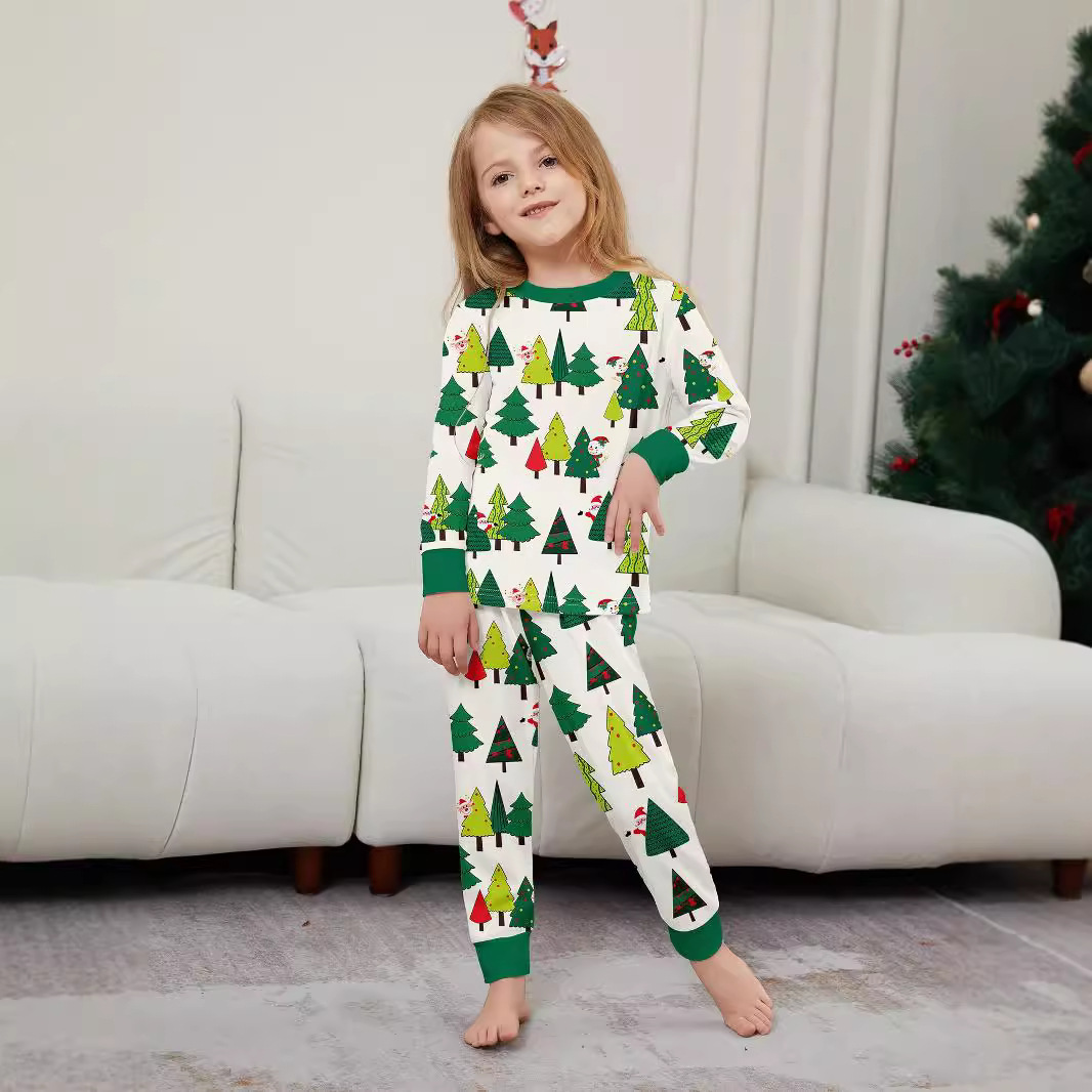 Christmas Family Pajama Set with Christmas Tree Print