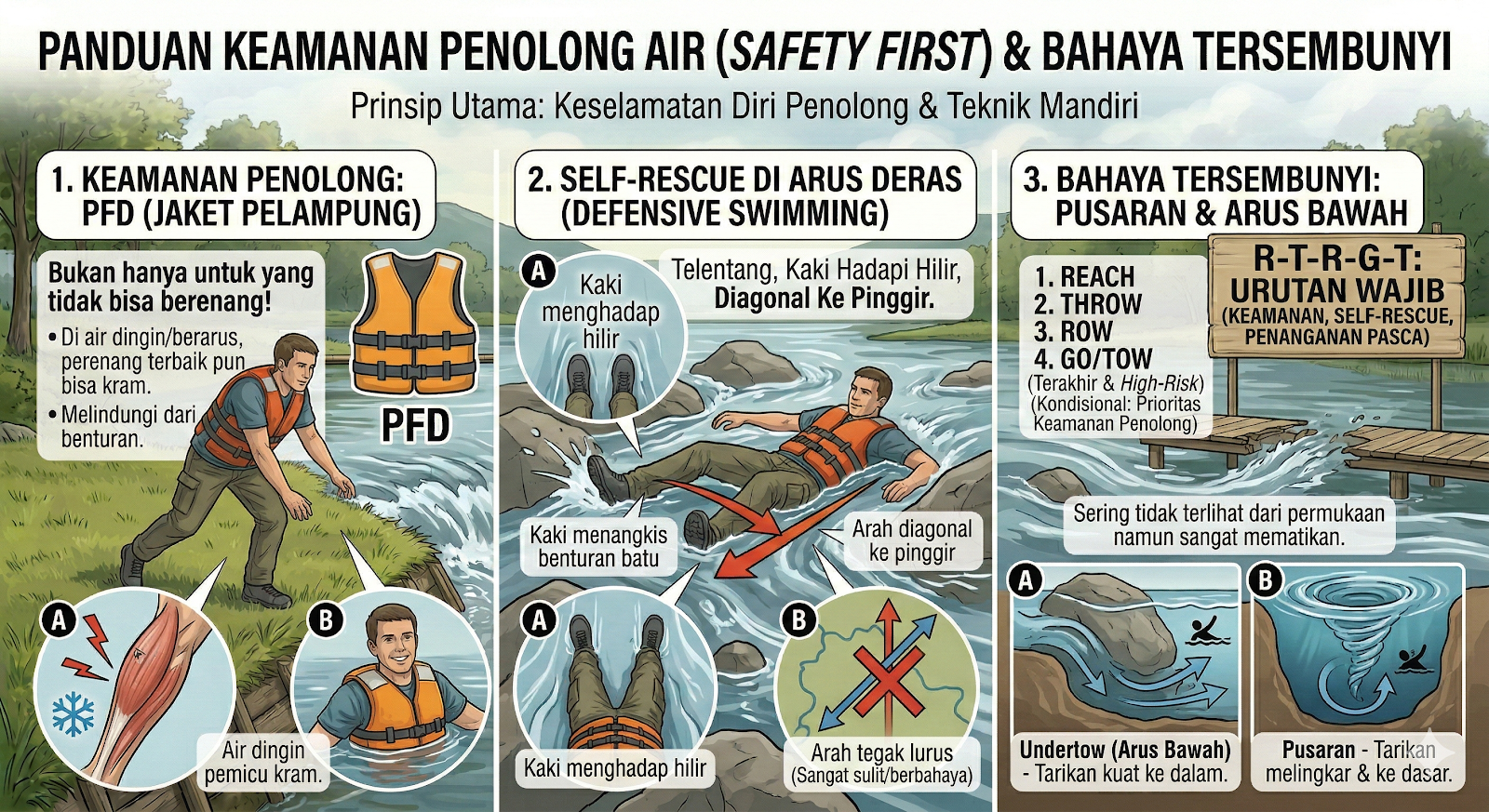 Self Rescue Arus Deras