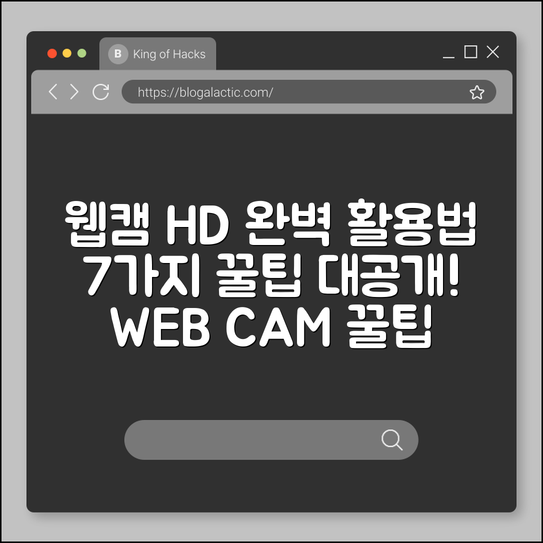 웹캠 HD 활용법 7가지 완벽 가이드