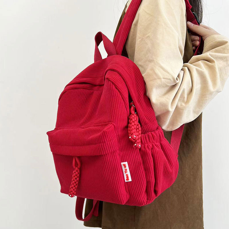 Women's backpack, corduroy, 20–35 L, for 13-inch laptop