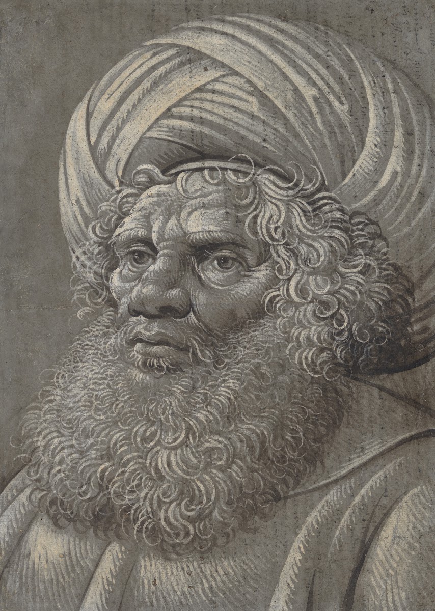 Head of a Bearded Man Wearing a Turban ca 1510
