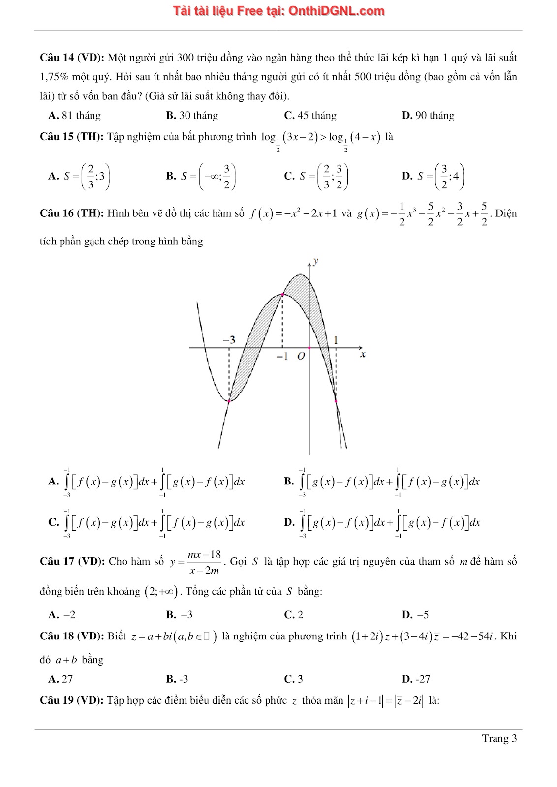 1300 bài tập môn Toán - Ôn thi ĐGNL ĐHQG Hà Nội Phần 4