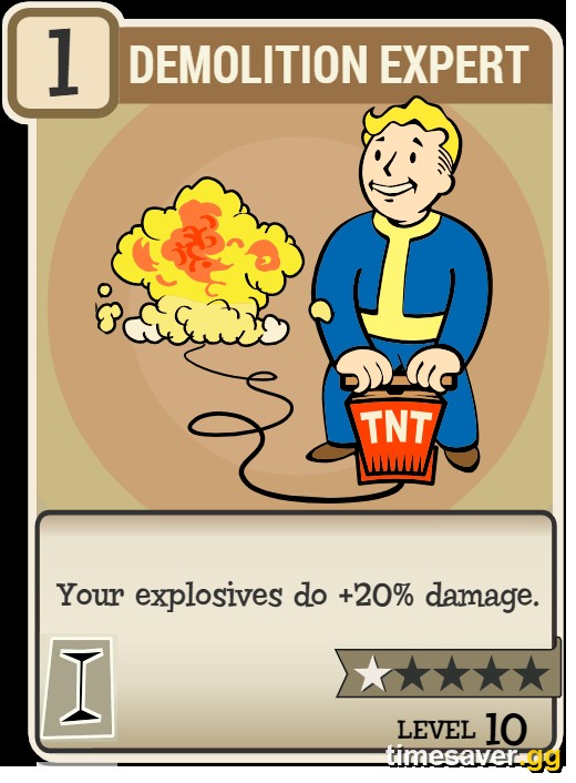 Demolition Expert perk card in Fallout 76