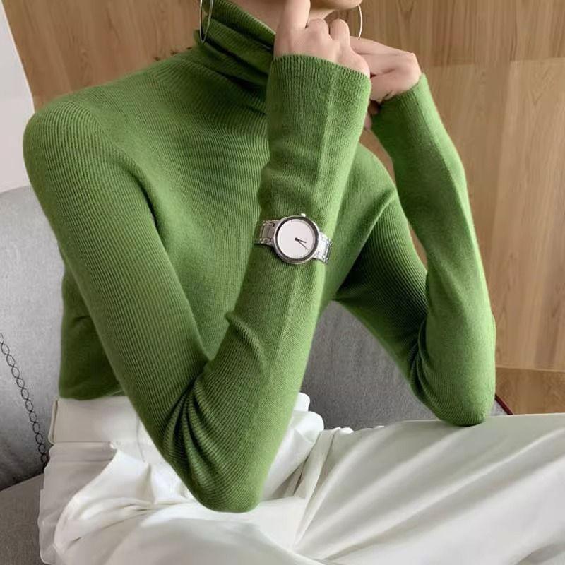 Damen-Strickpullover mit Rollkragen, gefüttert