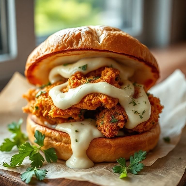 Cajun Crispy Chicken Sandwich with Garlic Aioli – Quick & Crispy Homemade Favorite finished