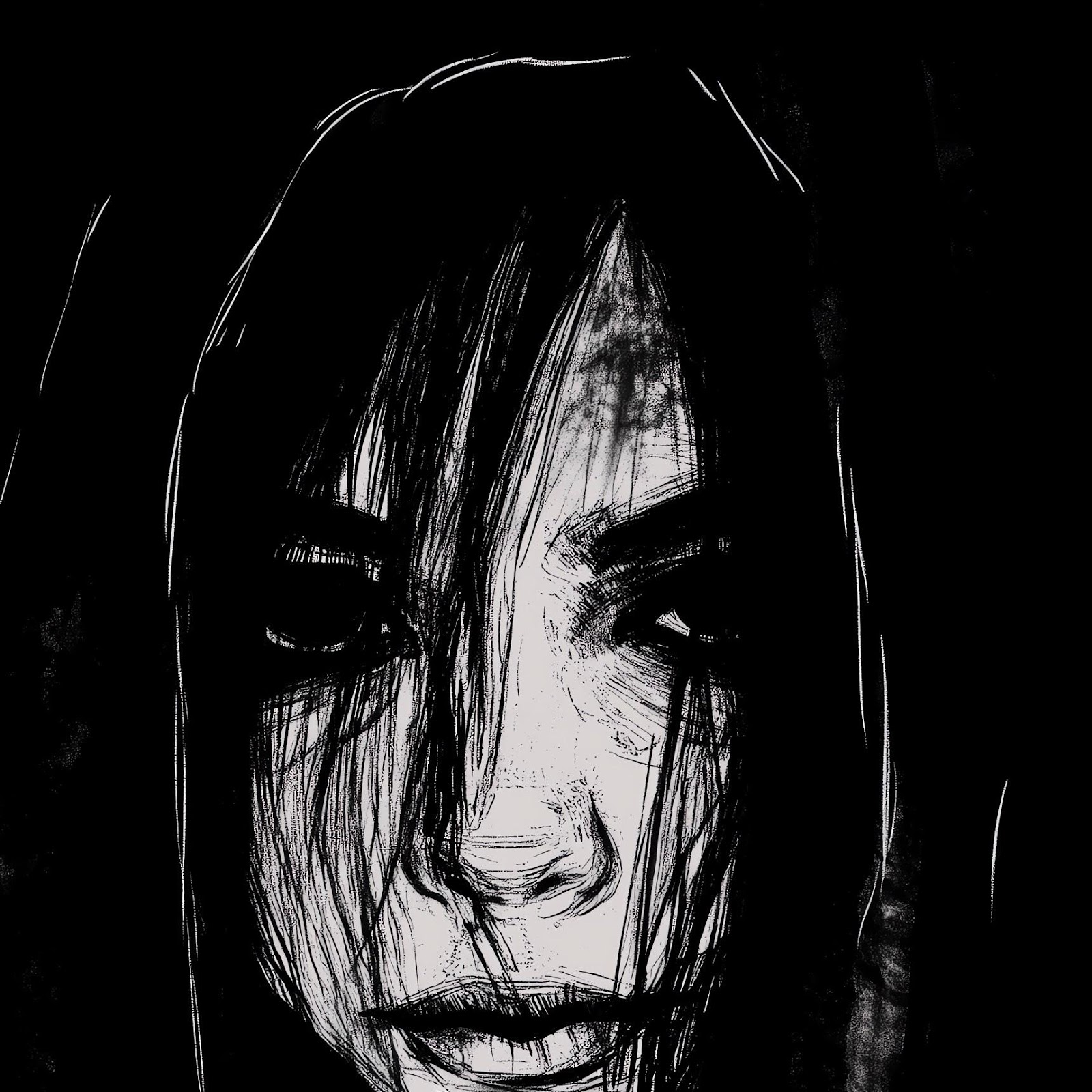 Download Dark Grunge Face Sketch 2K iPhone