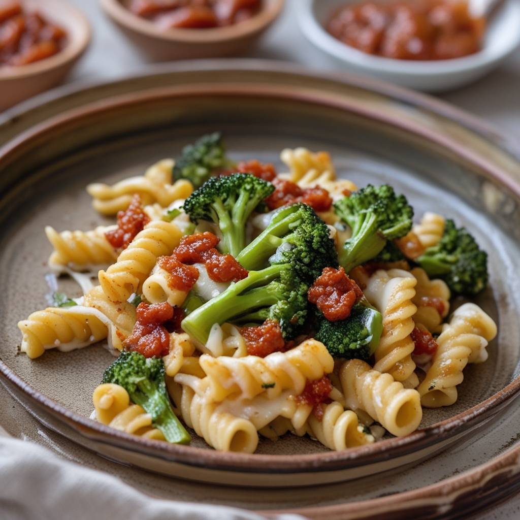 Final Spicy 'Nduja & Broccolini Skillet Cavatappi Bake