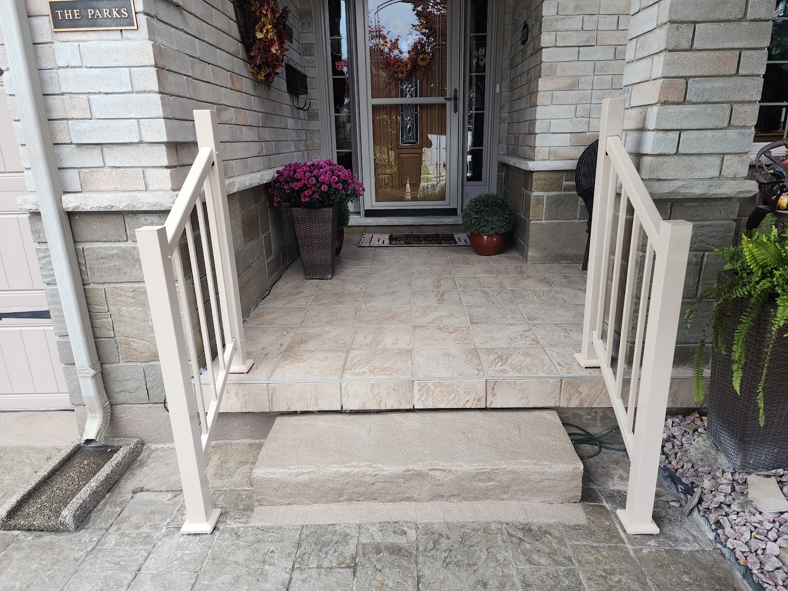Precast stone steps and entrance landing in London, Ontario
