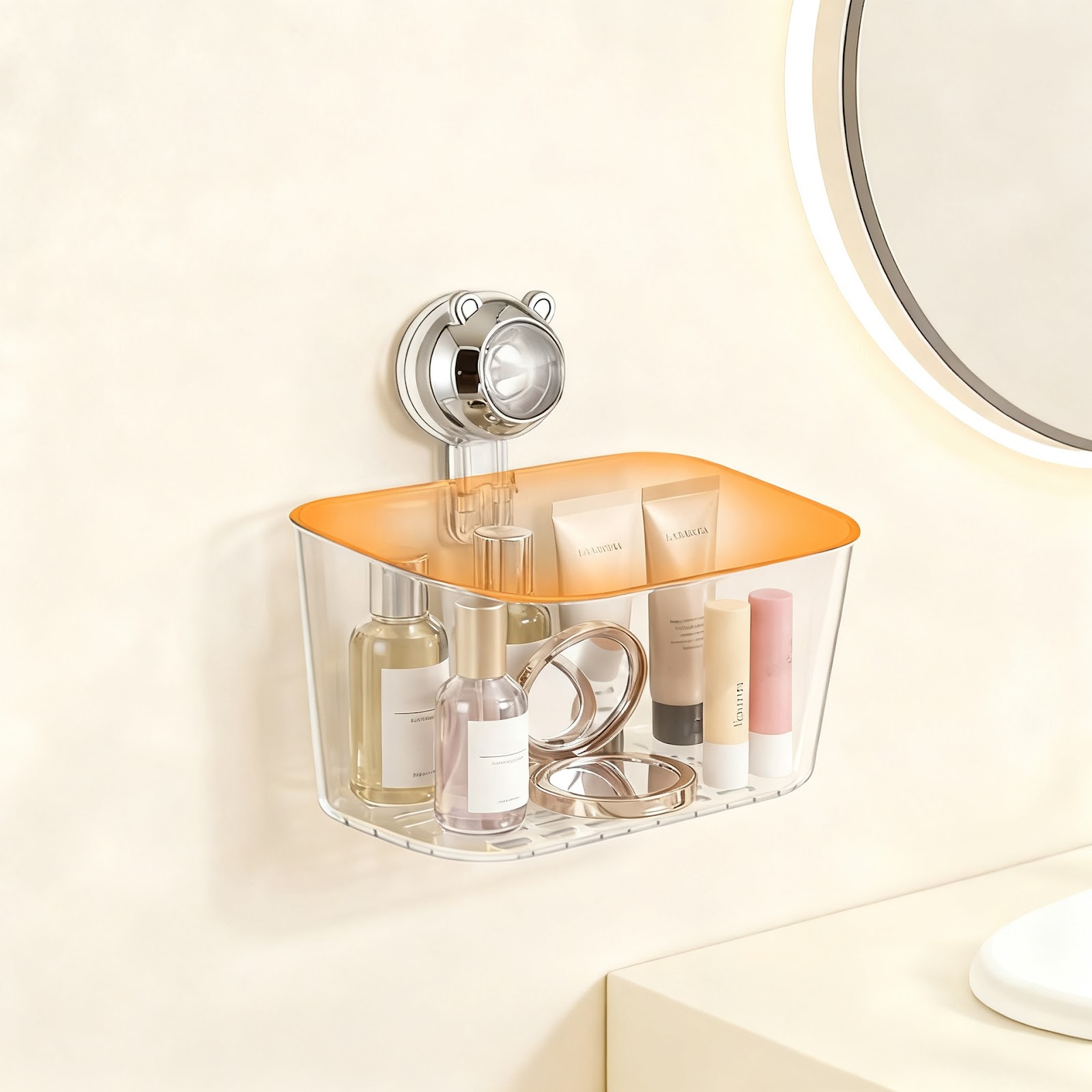 Wall-mounted storage box for washcloths, PET