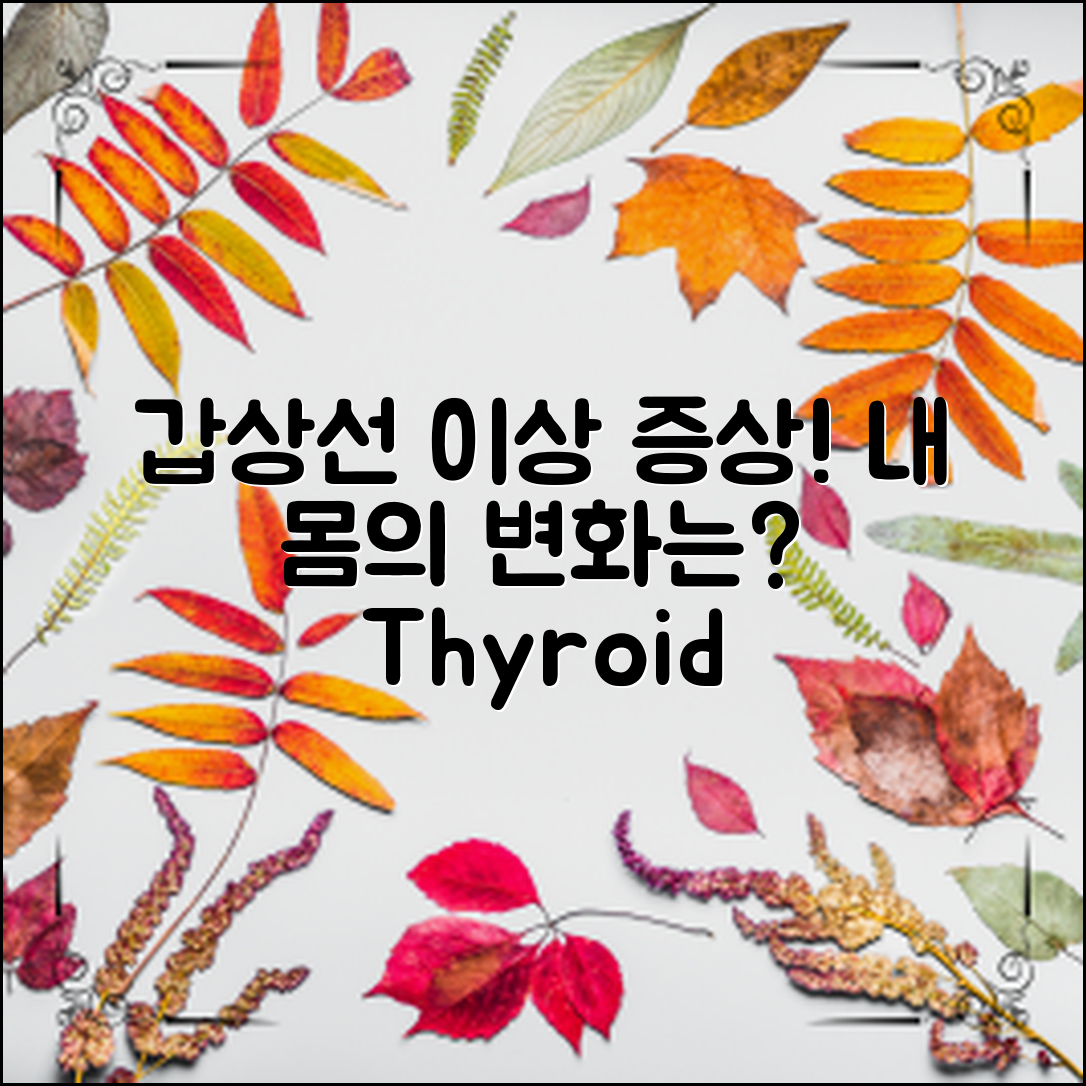 갑상선이상증상, 나의 몸에 어떤 변화가?