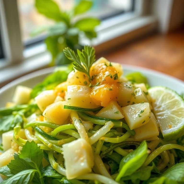 Refreshing Green Papaya Salad with Tangy Lime Dressing – Quick & Refreshing Crunchy Side