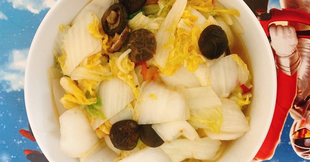 Cải thảo xào nấm hương