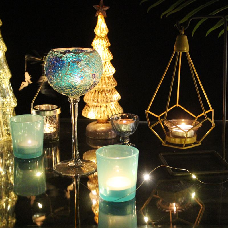 Mosaic Glass Candle Holder, various sets