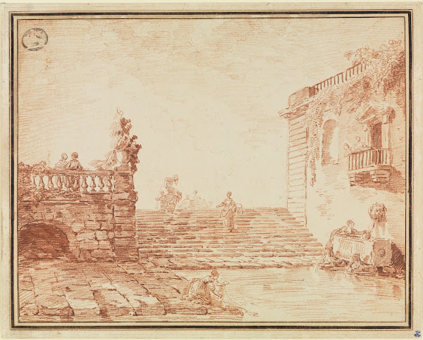 Freitreppe mit Brunnen und Wäscherinnen 1774