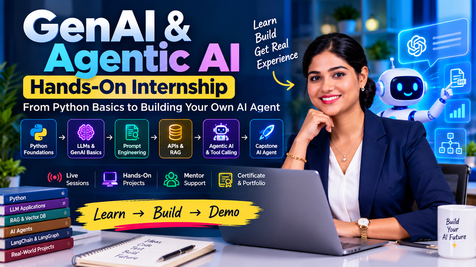 GenAI & AI Agents Hands-On Internship – Zero to Agent Builder