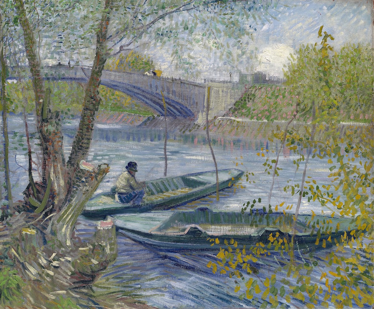 Fishing in Spring the Pont de Clichy Asnières 1887