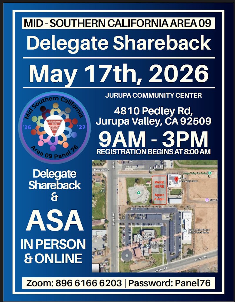 Flyer: Delegate Shareback Session and ASA