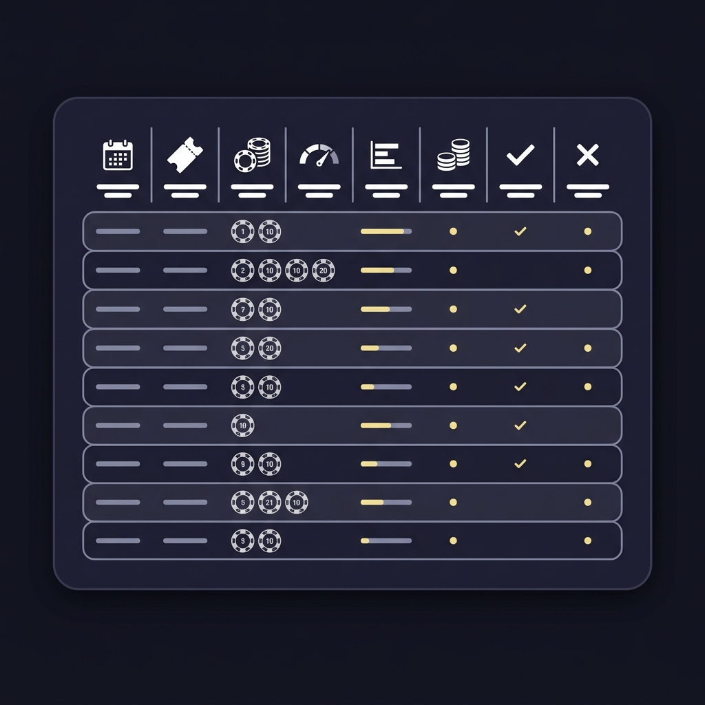 Minimal vector spreadsheet mockup of a bet log table showing date event odds implied probability estimated probability stake and outcome in Funded Plays style dark background how does moneyline betting work