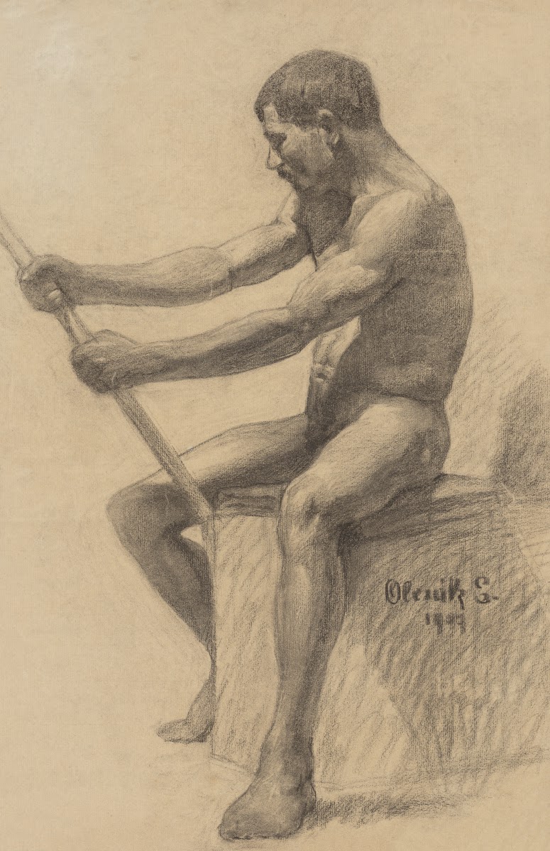 Study of a Seated Man with a Cane 1907